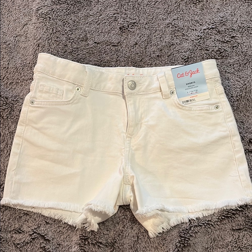 Cat & Jack girls frayed Denim Shorts size 10/12